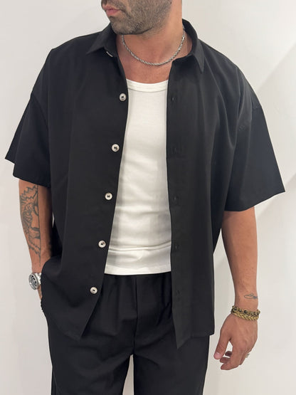 Coordinato in poli-viscosa camicia e pantaloncino