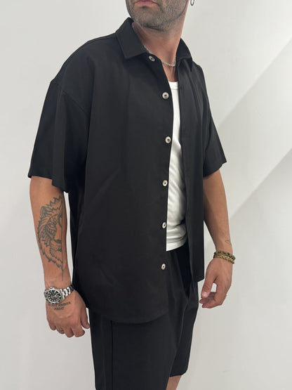 Coordinato in poli-viscosa camicia e pantaloncino