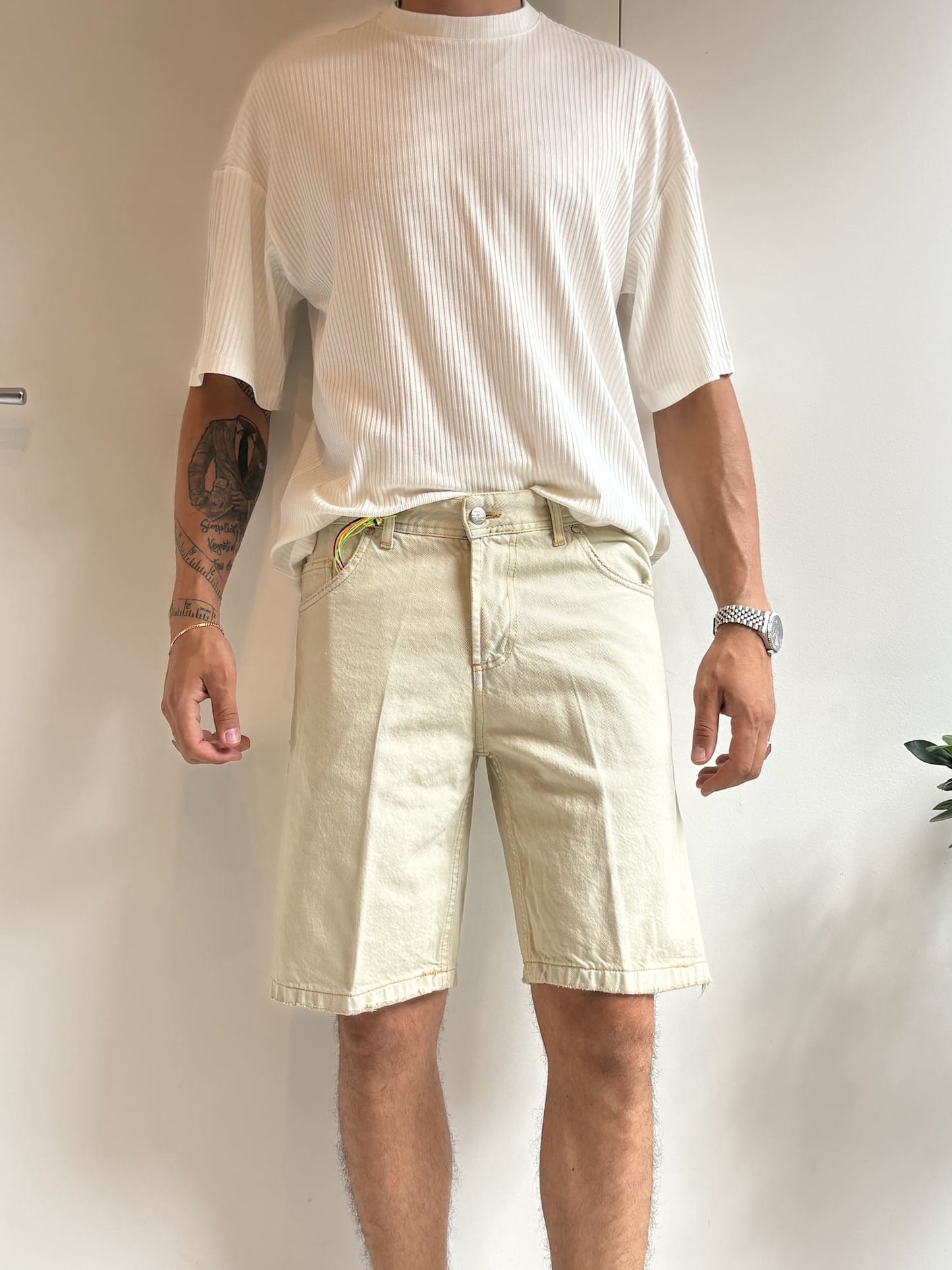 Bermuda YUCATAN Beige con riflessi azzurri