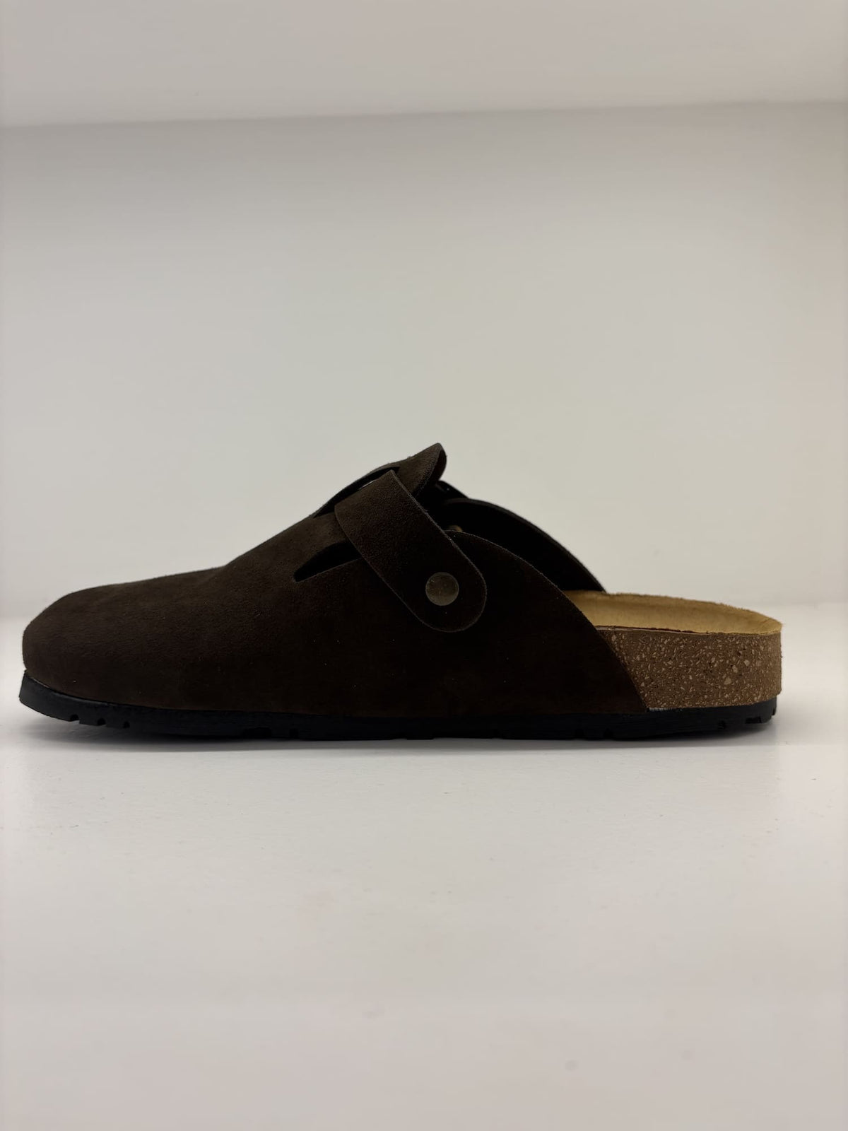 Brown Ciabatta Sabot in Pelle Effetto Camoscio - Made in Italy
