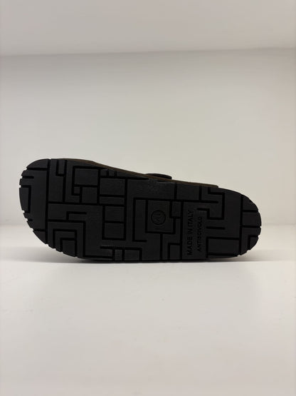 Brown Ciabatta Sabot in Pelle Effetto Camoscio - Made in Italy