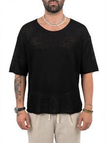 T-shirt over con collo ampio