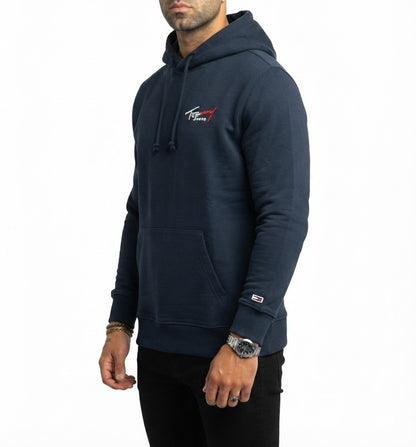 Felpa Tommy Jeans con cappuccio e grafica navy