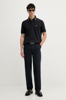 Polo Armani Exchange in Cotone Blu Navy con Dettagli Bianchi