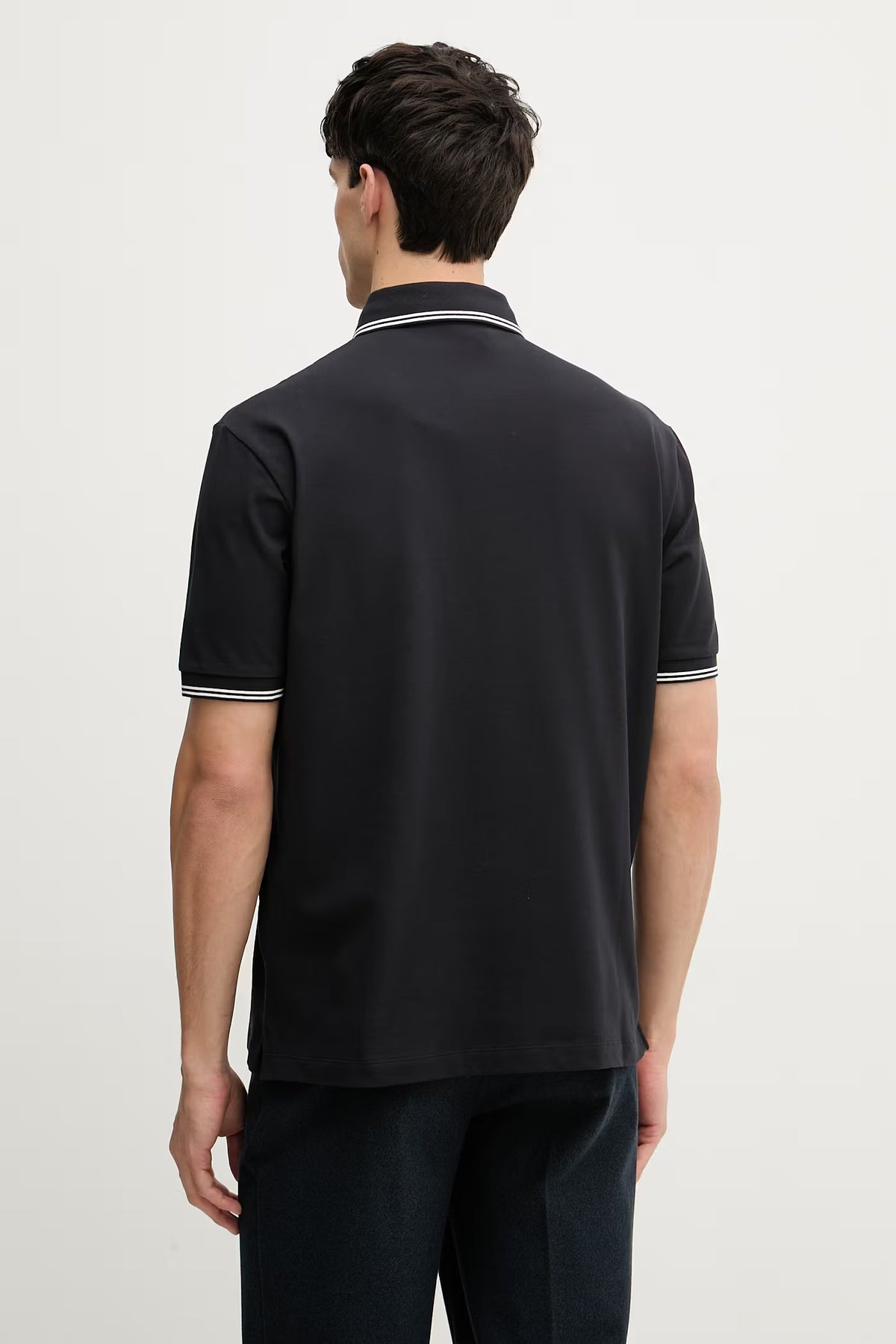 Polo Armani Exchange in Cotone Blu Navy con Dettagli Bianchi