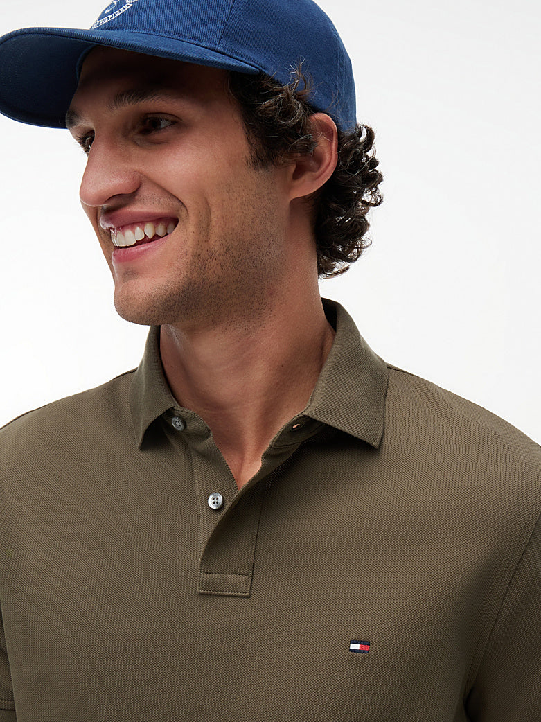 Tommy Hilfiger Polo in Cotone Piquet - Platinum Olive
