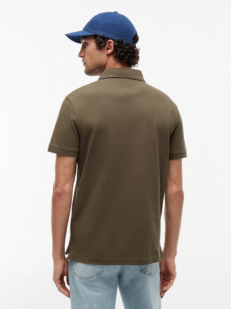 Tommy Hilfiger Polo in Cotone Piquet - Platinum Olive