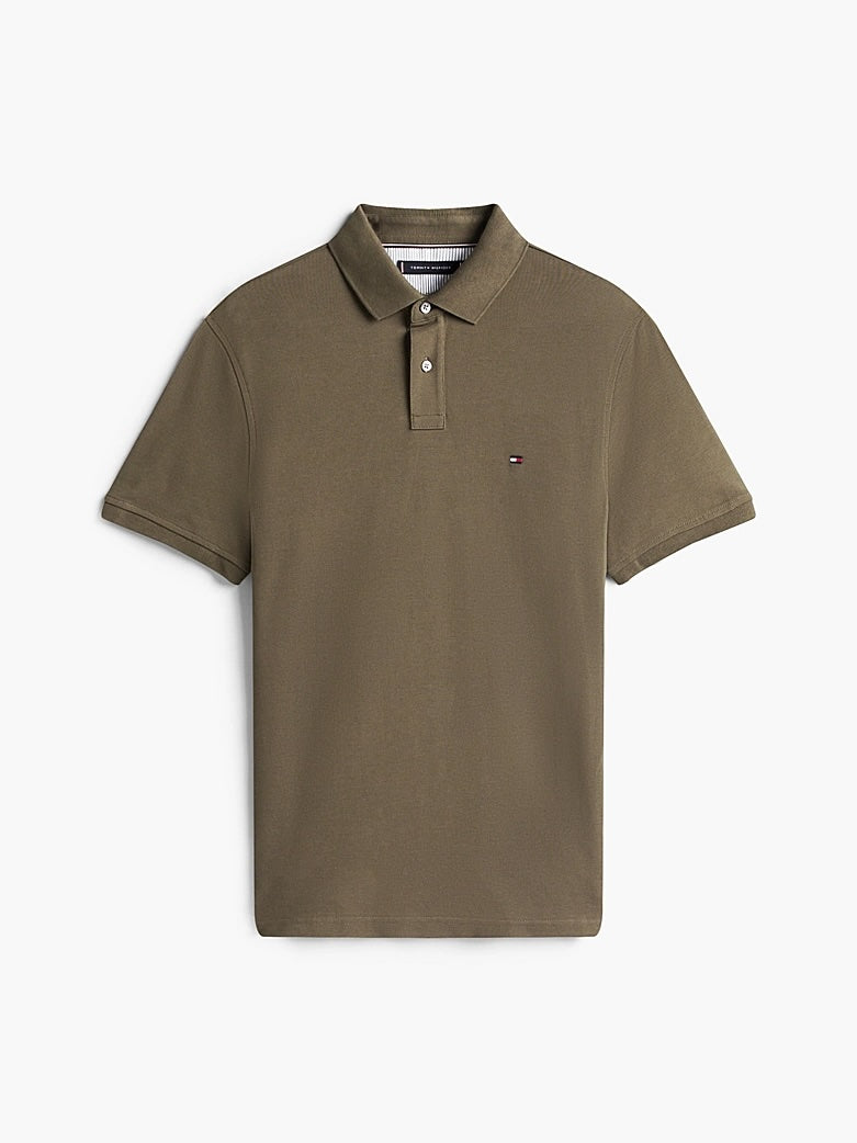 Tommy Hilfiger Polo in Cotone Piquet - Platinum Olive