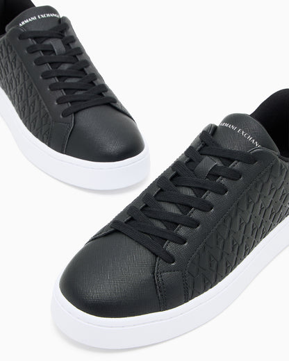Sneakers London effetto saffiano con suola in gomma