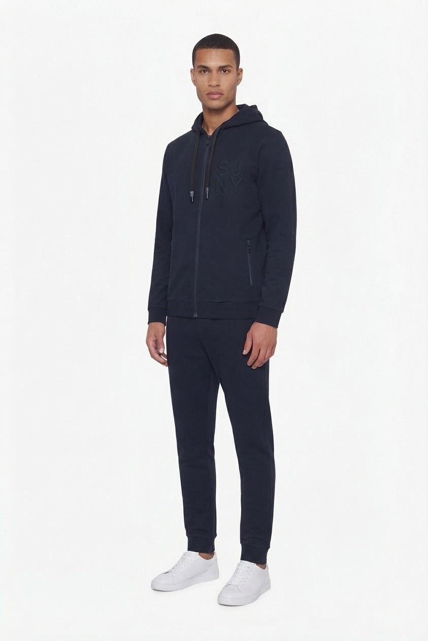 Felpa zip NY Sorbino blu navy