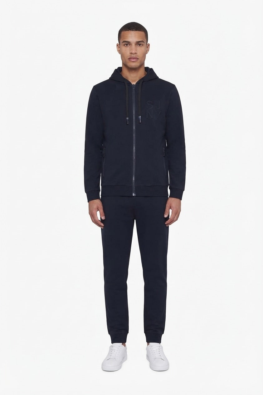 Felpa zip NY Sorbino blu navy