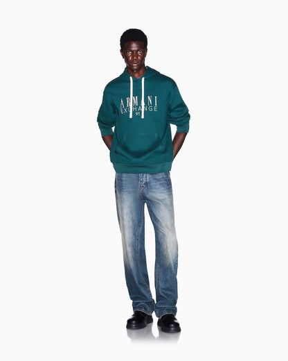 Felpa con Cappuccio Verde Armani Exchange