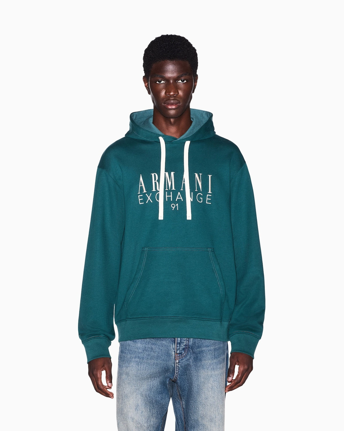 Felpa con Cappuccio Verde Armani Exchange
