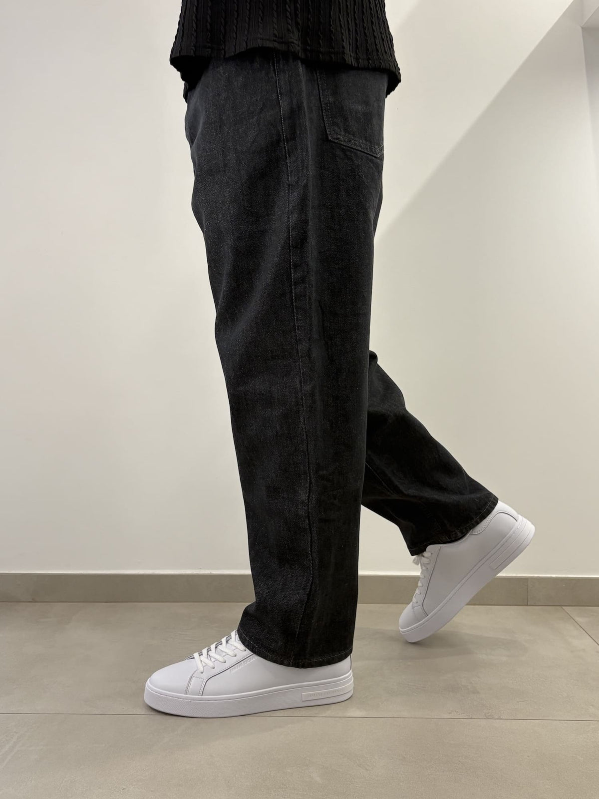 Pantaloni Uomo Brown in Denim Nero