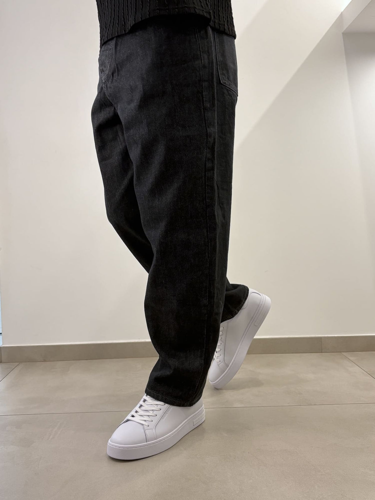 Pantaloni Uomo Brown in Denim Nero