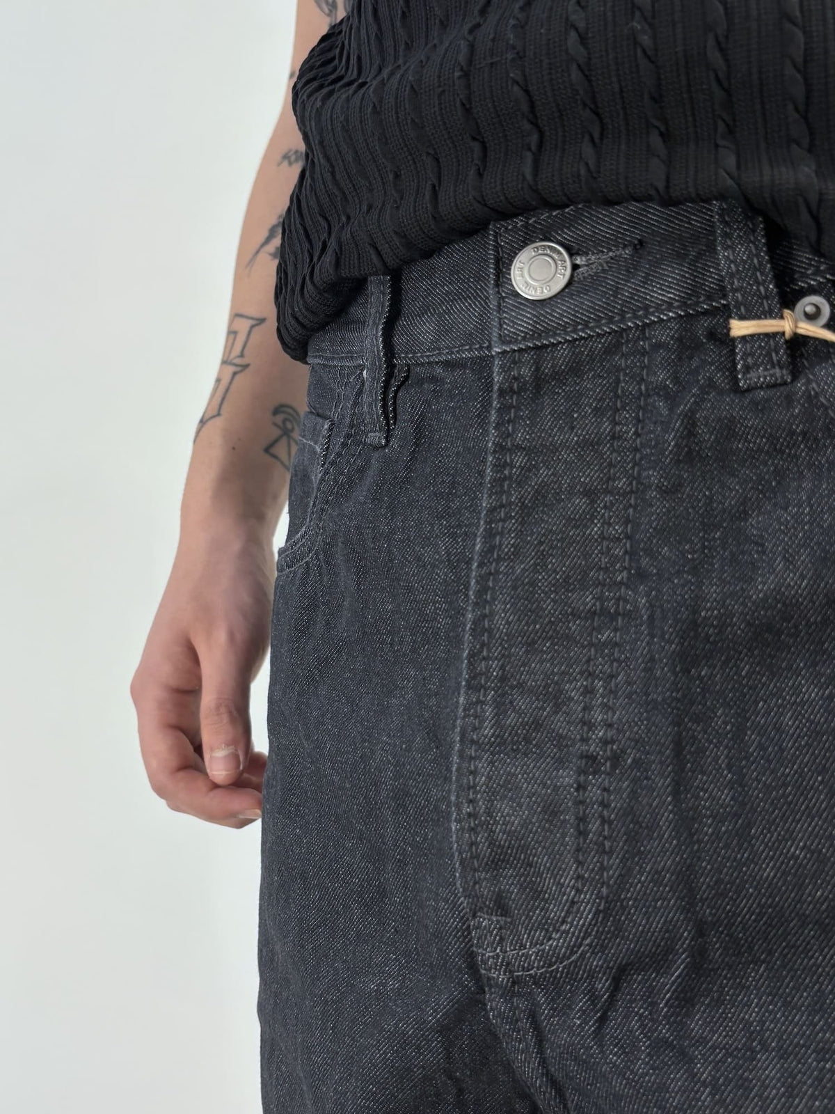Pantaloni Uomo Brown in Denim Nero
