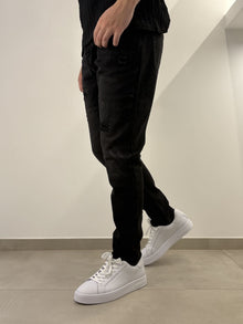 Brown Jeans Nero Strappato Cropped Fit - Stile Unico