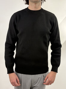 Maglione Uomo Nero in Cotone a Coste - Brown