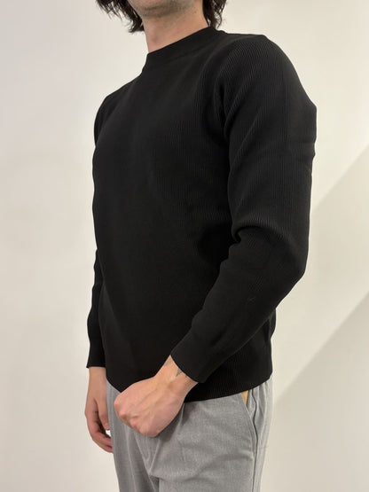 Maglione Uomo Nero in Cotone a Coste - Brown