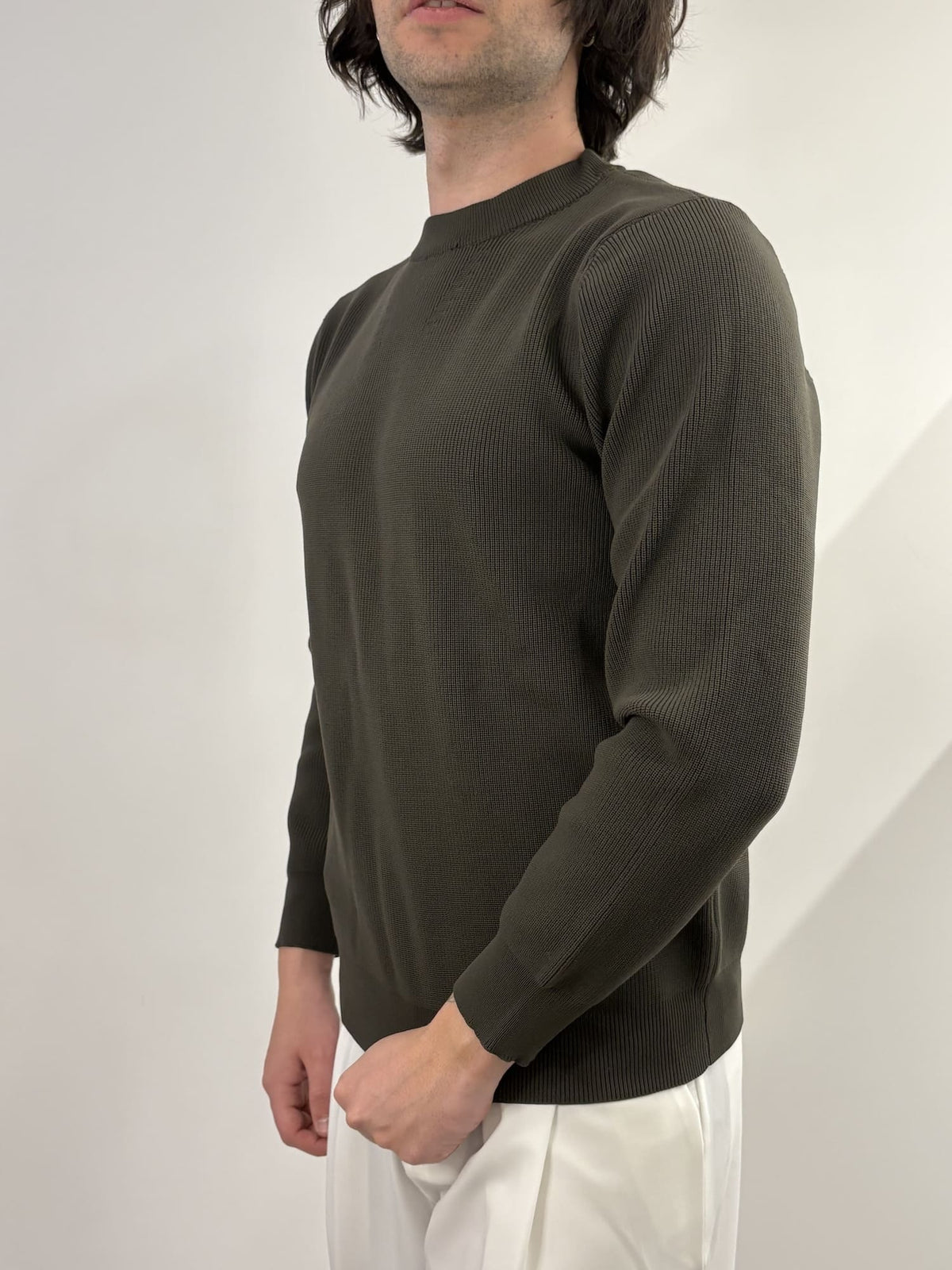 Maglione Uomo Verde Militare Brown