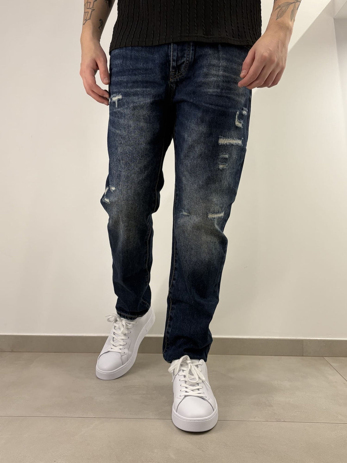 Jeans Uomo Brown in Denim Scuro
