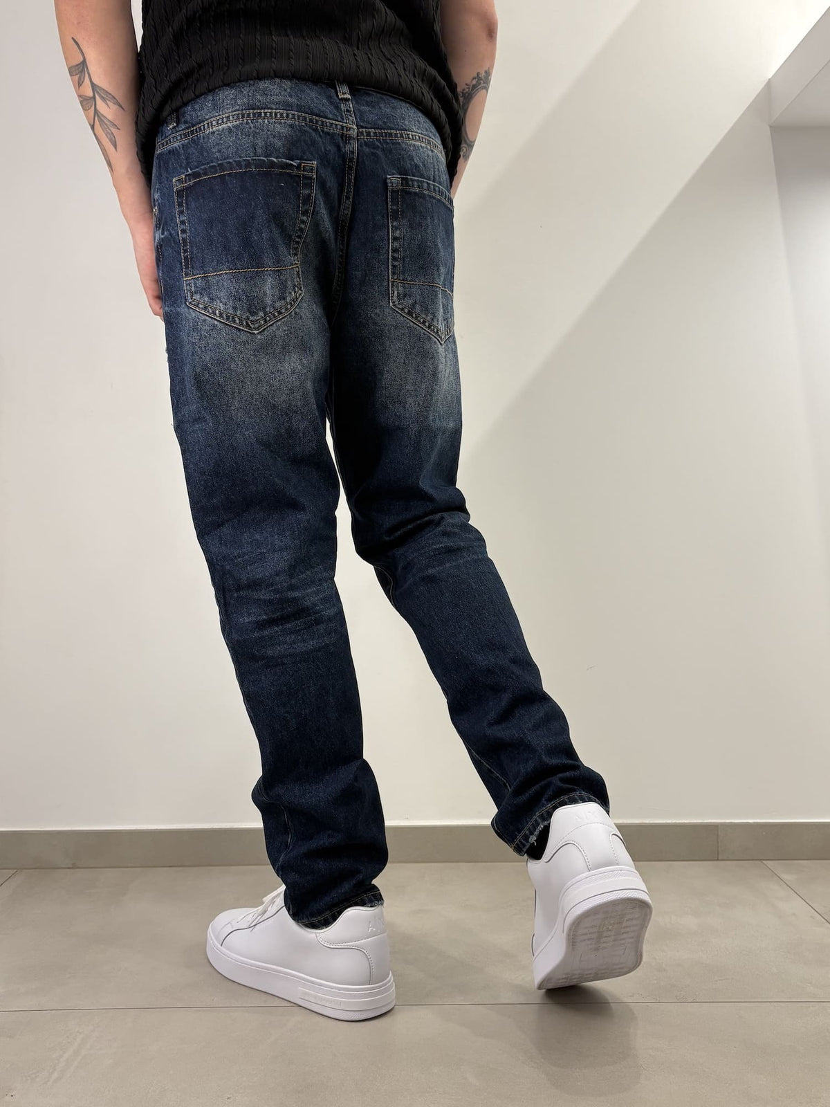 Jeans Uomo Brown in Denim Scuro