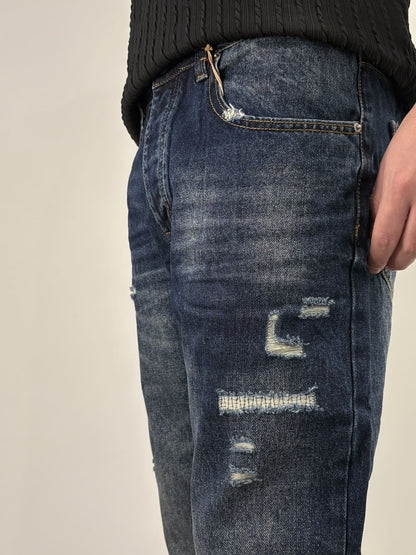 Jeans Uomo Brown in Denim Scuro