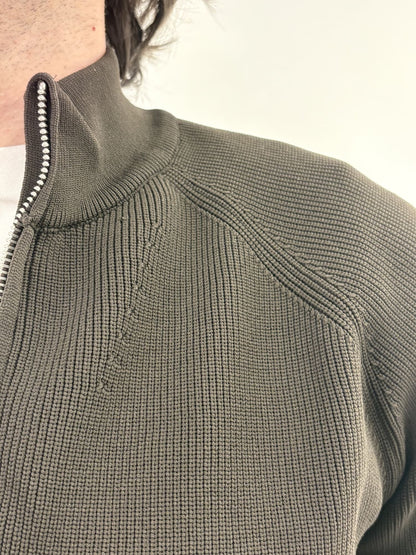 Maglione full zip con colletto alto