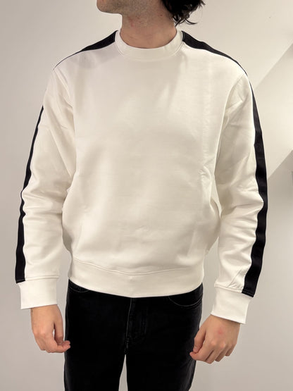 Felpa con logo girocollo in misto cotone