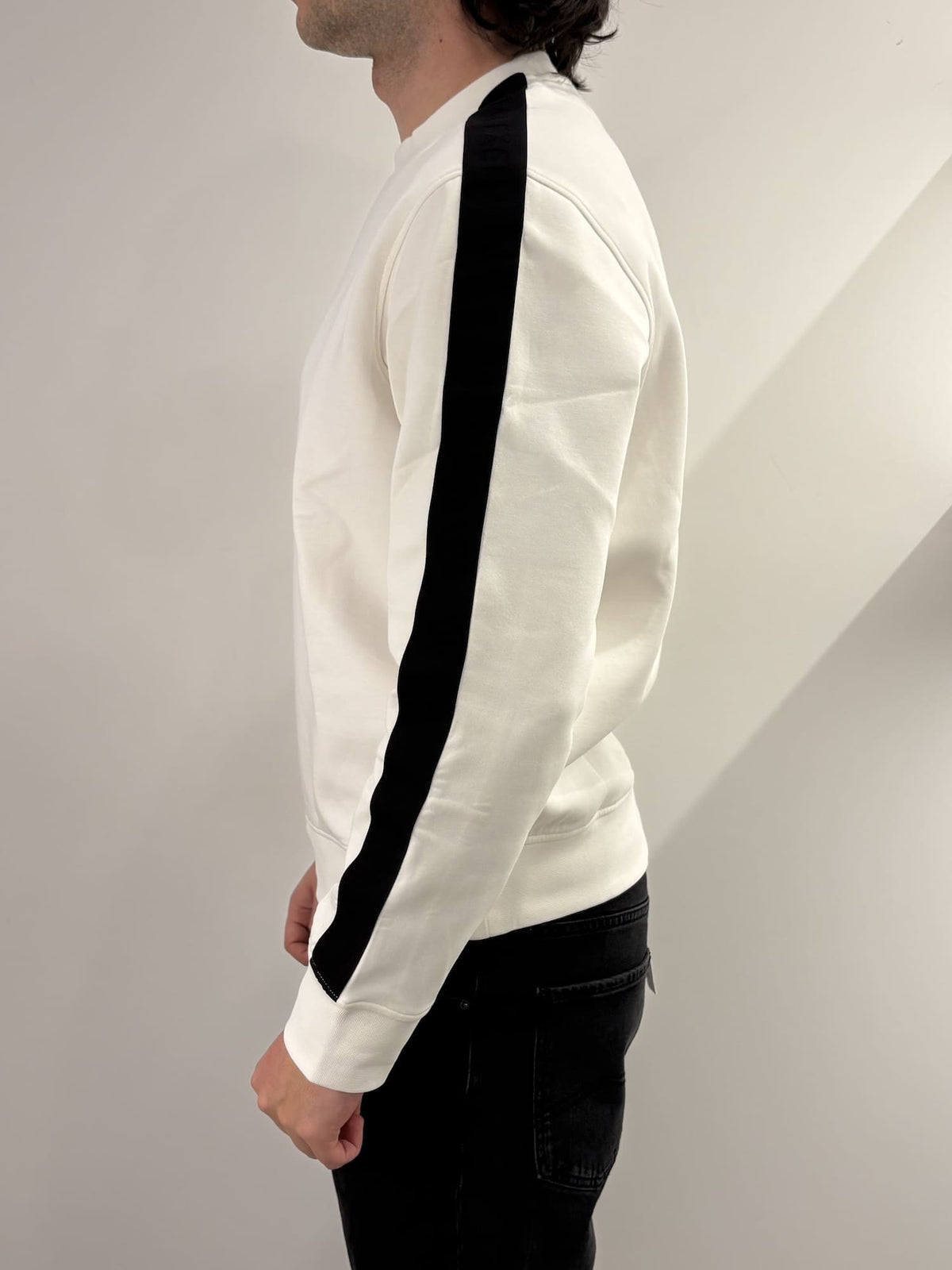 Felpa con logo girocollo in misto cotone