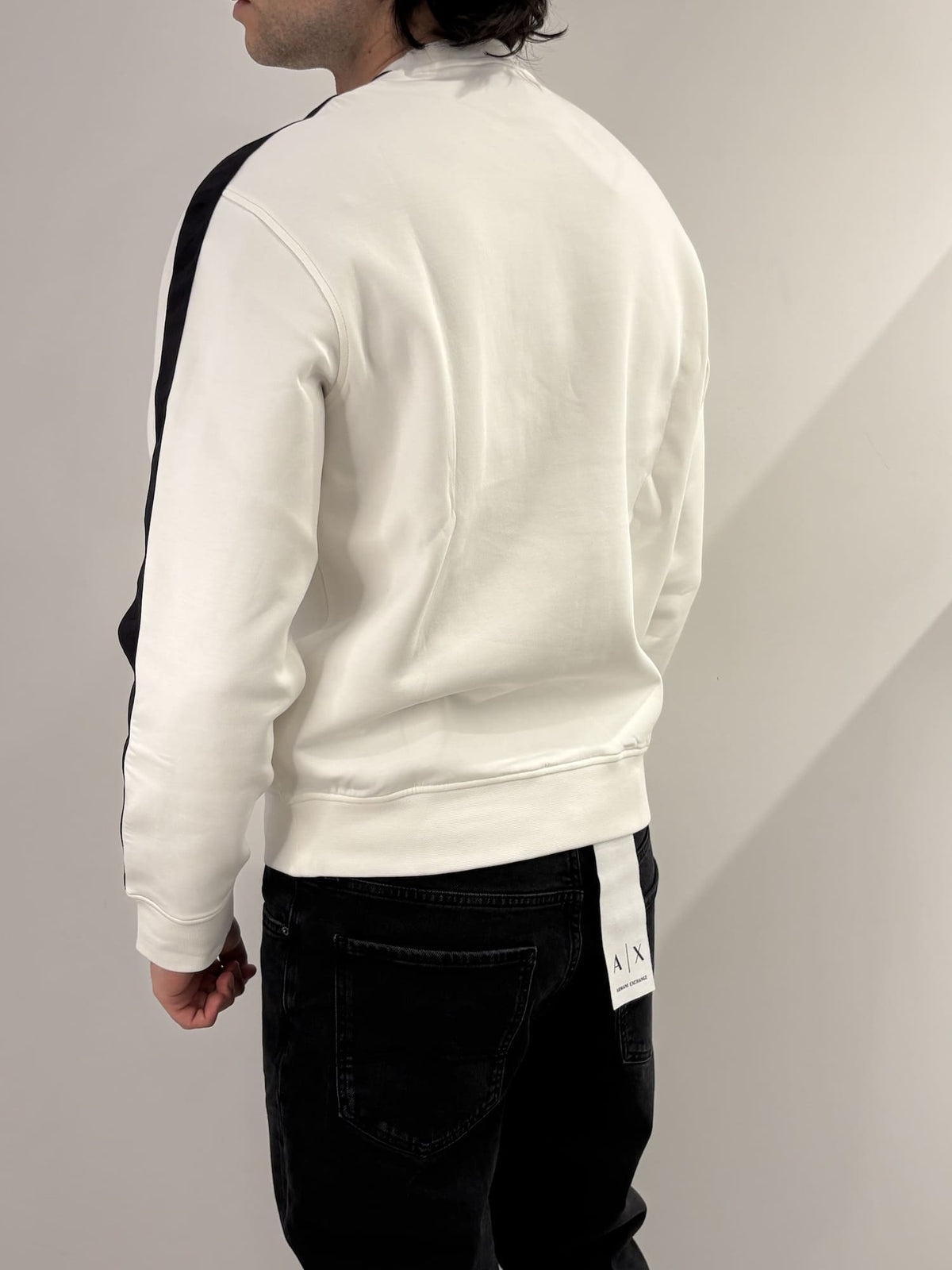 Felpa con logo girocollo in misto cotone