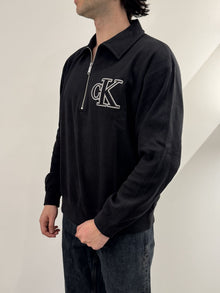Felpa con mezza zip e con logo Calvin Klein