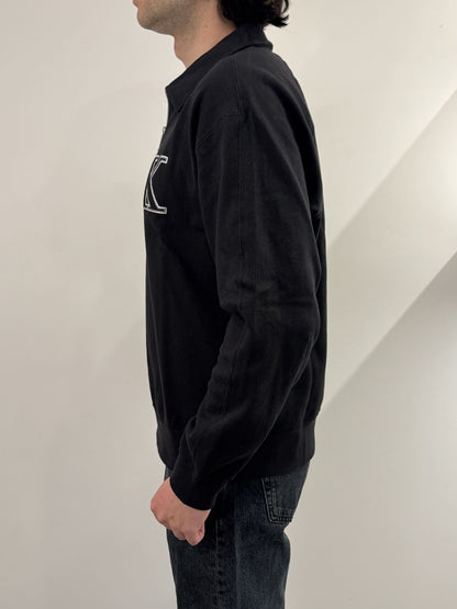 Felpa con mezza zip e con logo Calvin Klein