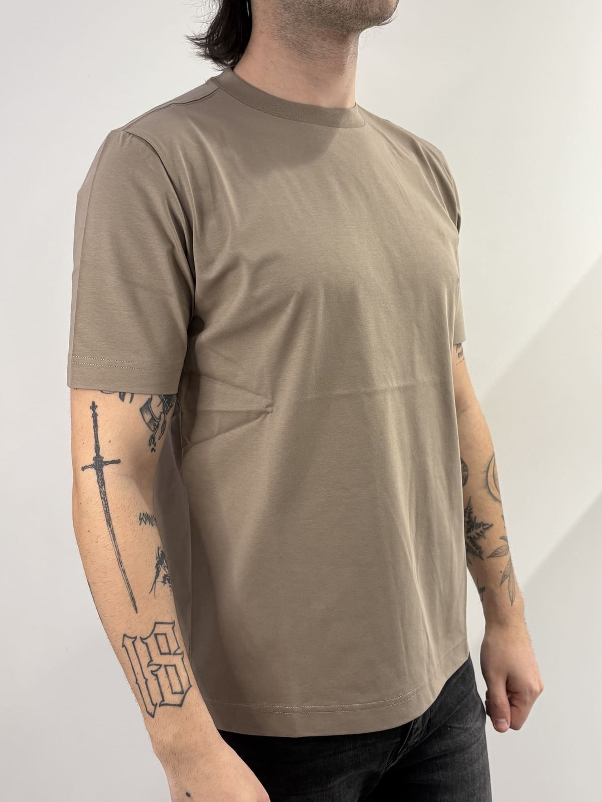 T-shirt Hamaki-ho in misto cotone kaki