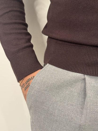 Polo manica lunga in filo rasato