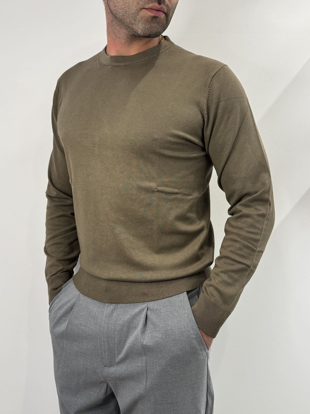 Maglioncino paricollo slim made in italy