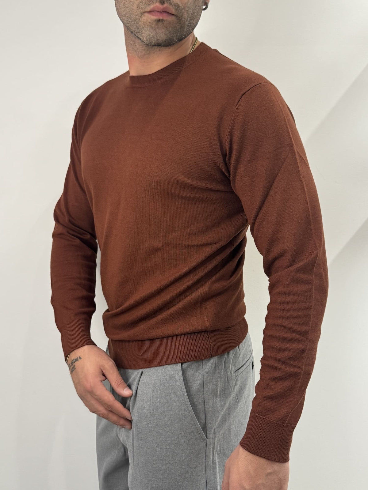 Maglioncino paricollo slim made in italy