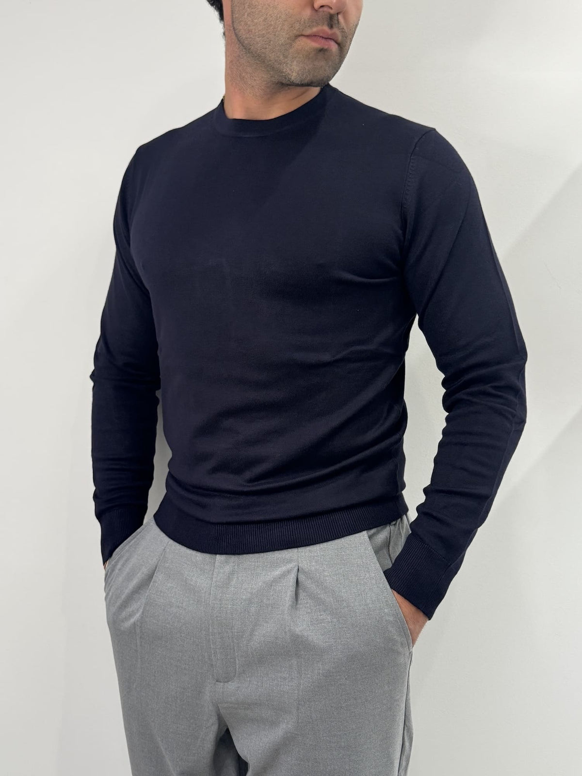 Maglioncino paricollo slim made in italy