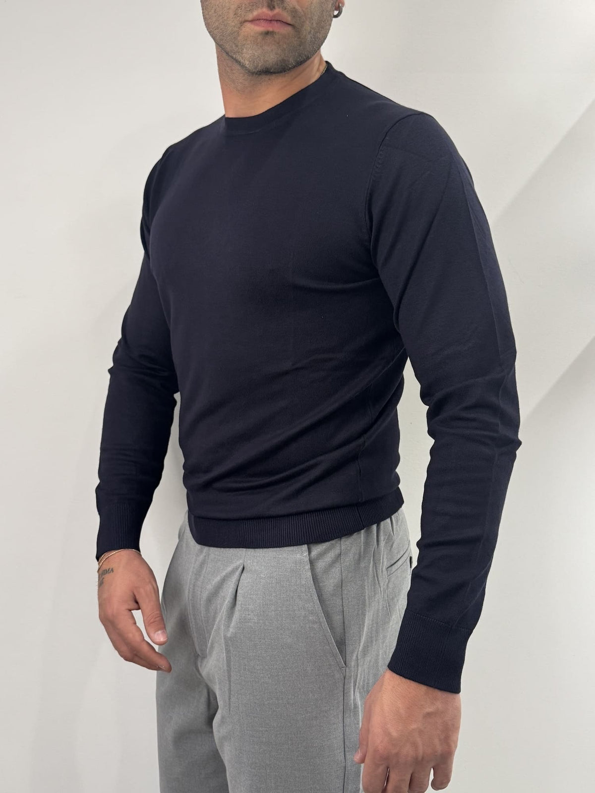 Maglioncino paricollo slim made in italy