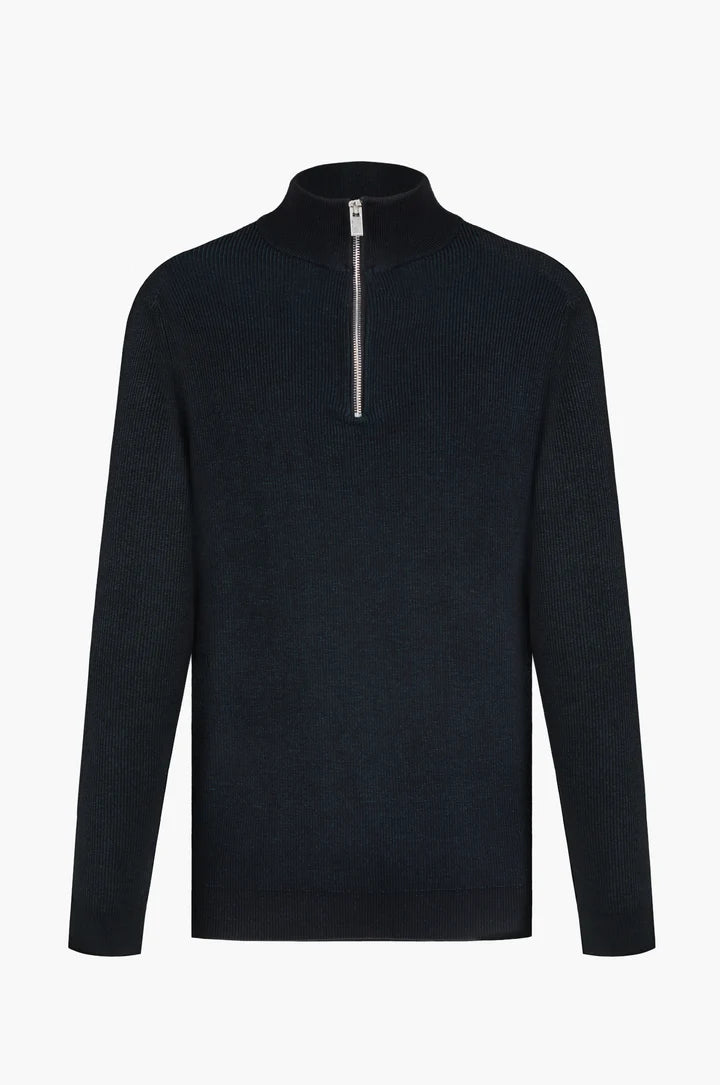 Pullover lupetto mezza zip