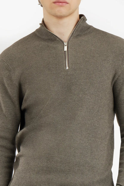 Pullover lupetto mezza zip