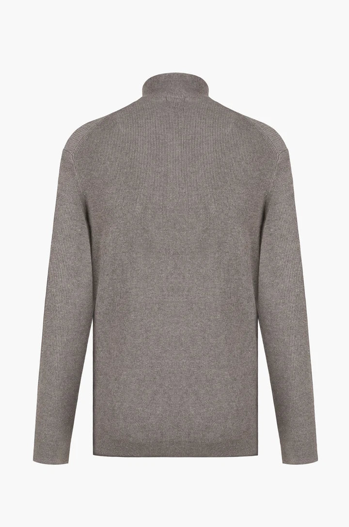 Pullover lupetto mezza zip