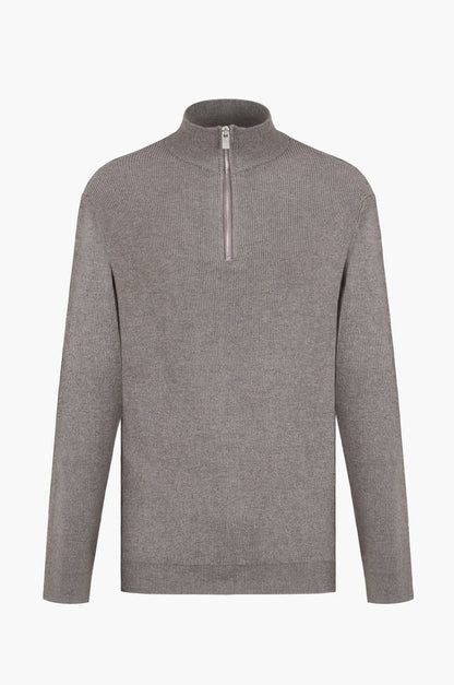 Pullover lupetto mezza zip