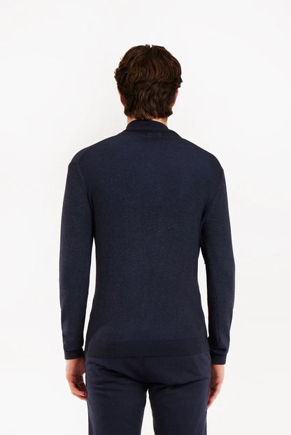 Pullover lupetto mezza zip