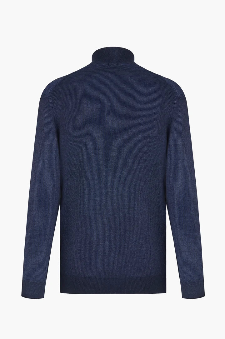 Pullover lupetto mezza zip