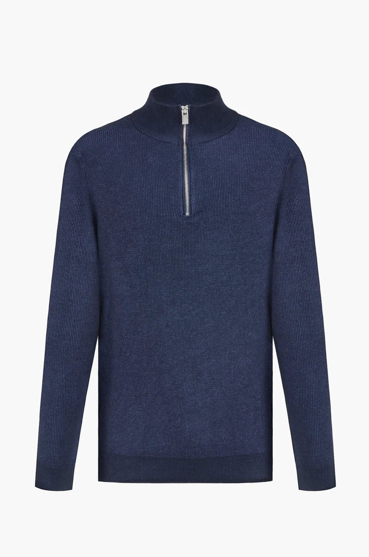 Pullover lupetto mezza zip