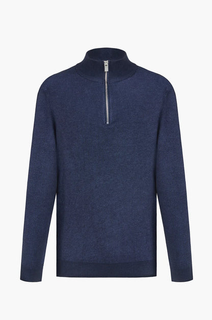 Pullover lupetto mezza zip