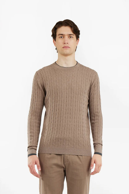 Pullover con trama intrecciata misto lana Sorbino