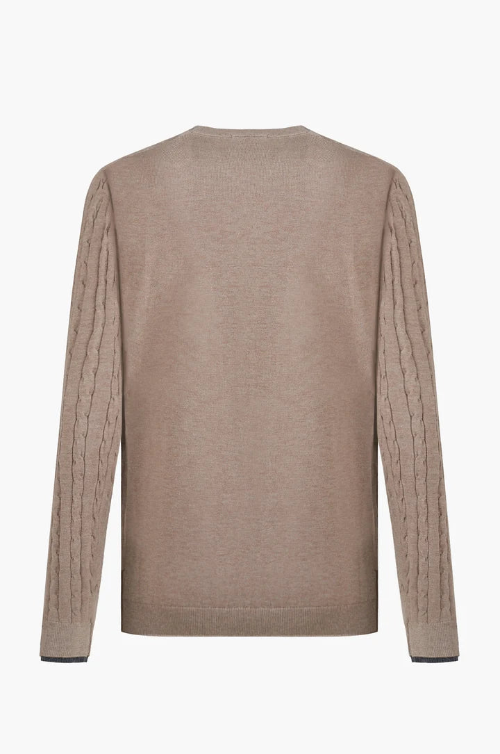 Pullover con trama intrecciata misto lana Sorbino