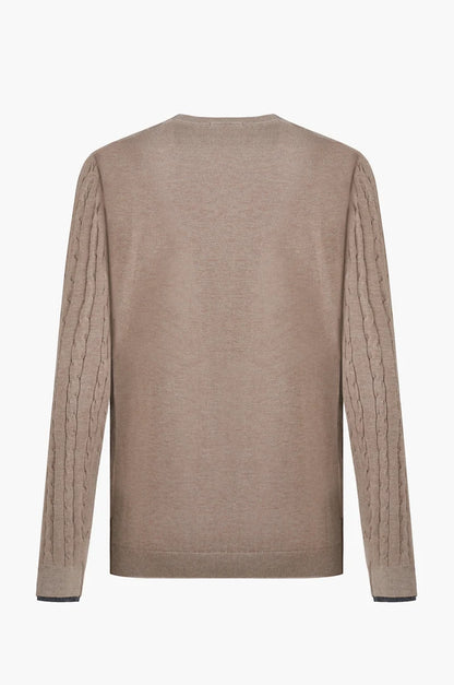 Pullover con trama intrecciata misto lana Sorbino